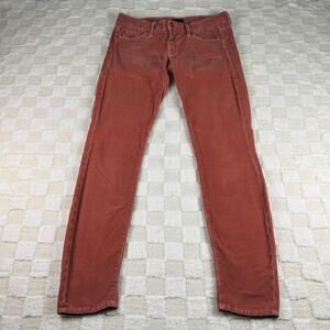 Mother Corduroy Skinny Leg Mid Rise Jeans Women's Red Orange‎ Casual Everyday